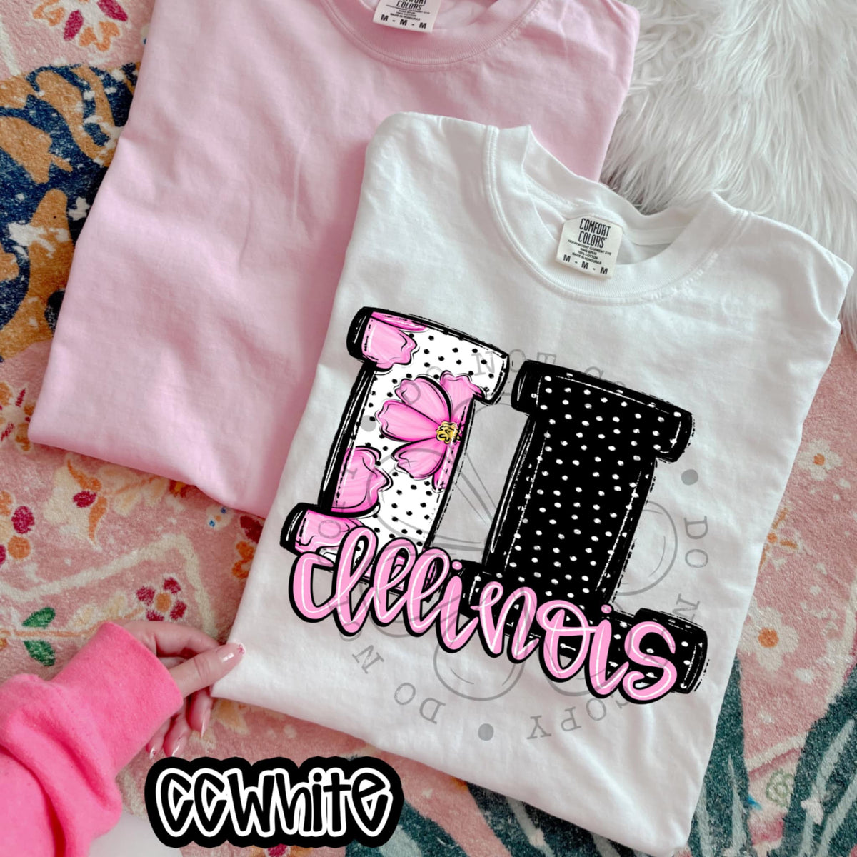 IL Illinois pink flowers (SWD) 94496 DTF transfer
