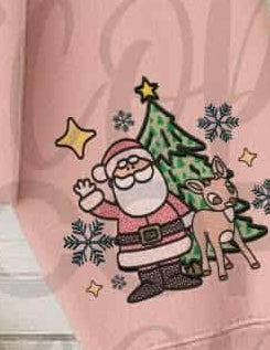 Santa and Reindeer pocket (sweet starlight) 114551 DTF transfer