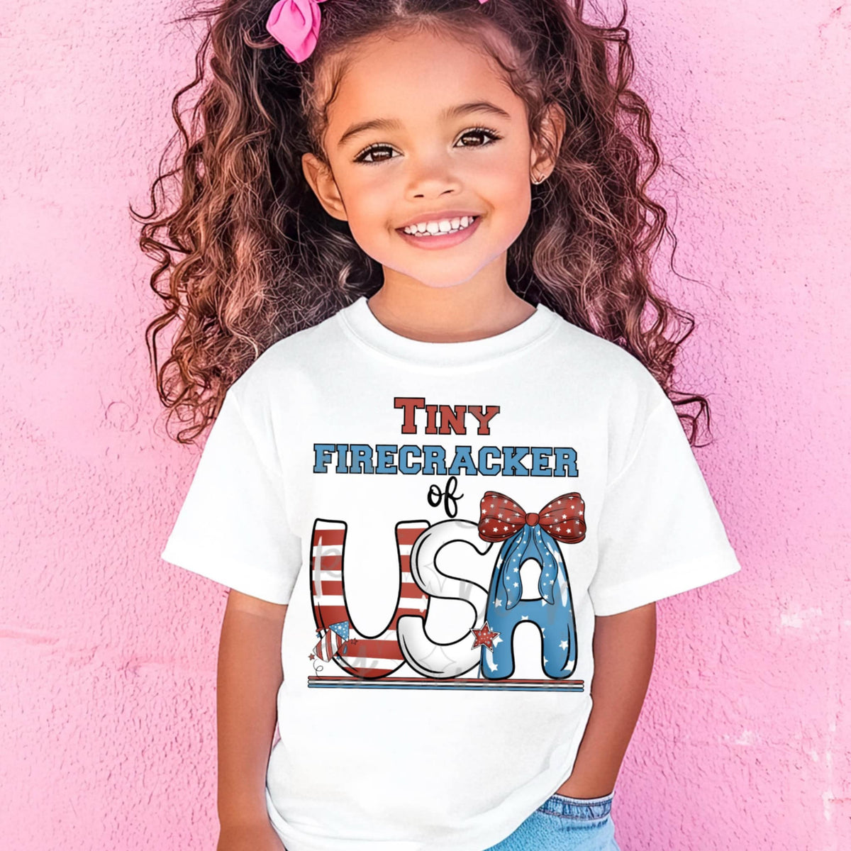 Tiny firecracker of USA with lines GIRL (Virgo) 96758 DTF transfer