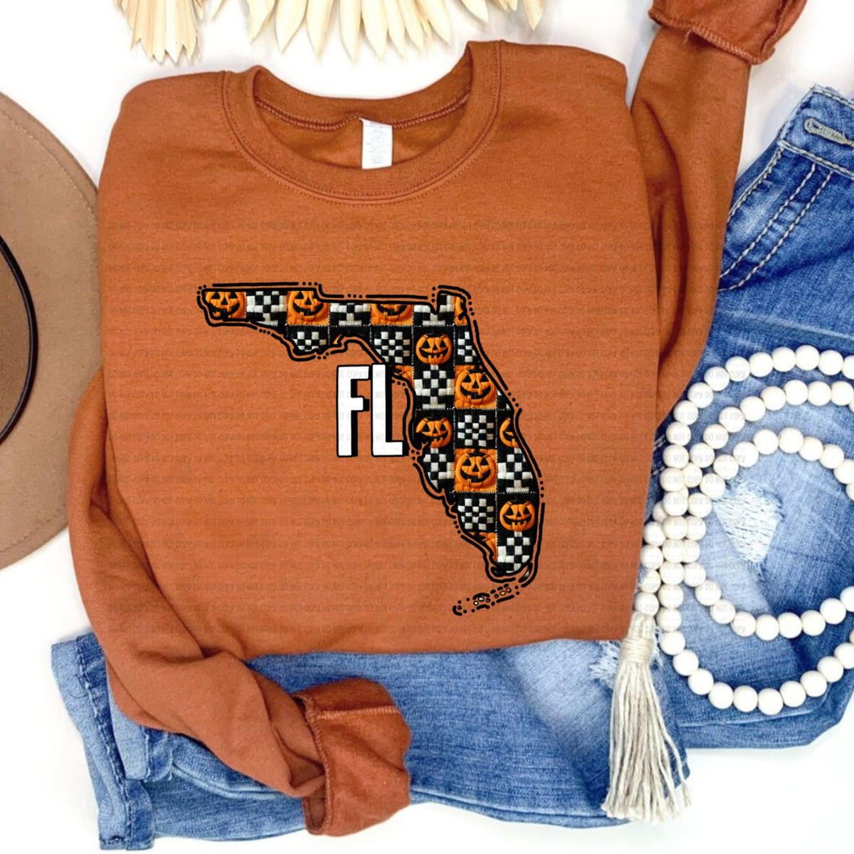 Florida pumpkin checker REVEL DTF transfer