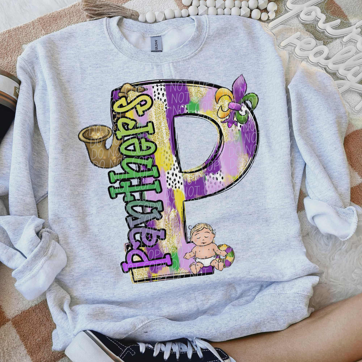 Panthers Mardi Gras (city) DTF Transfer