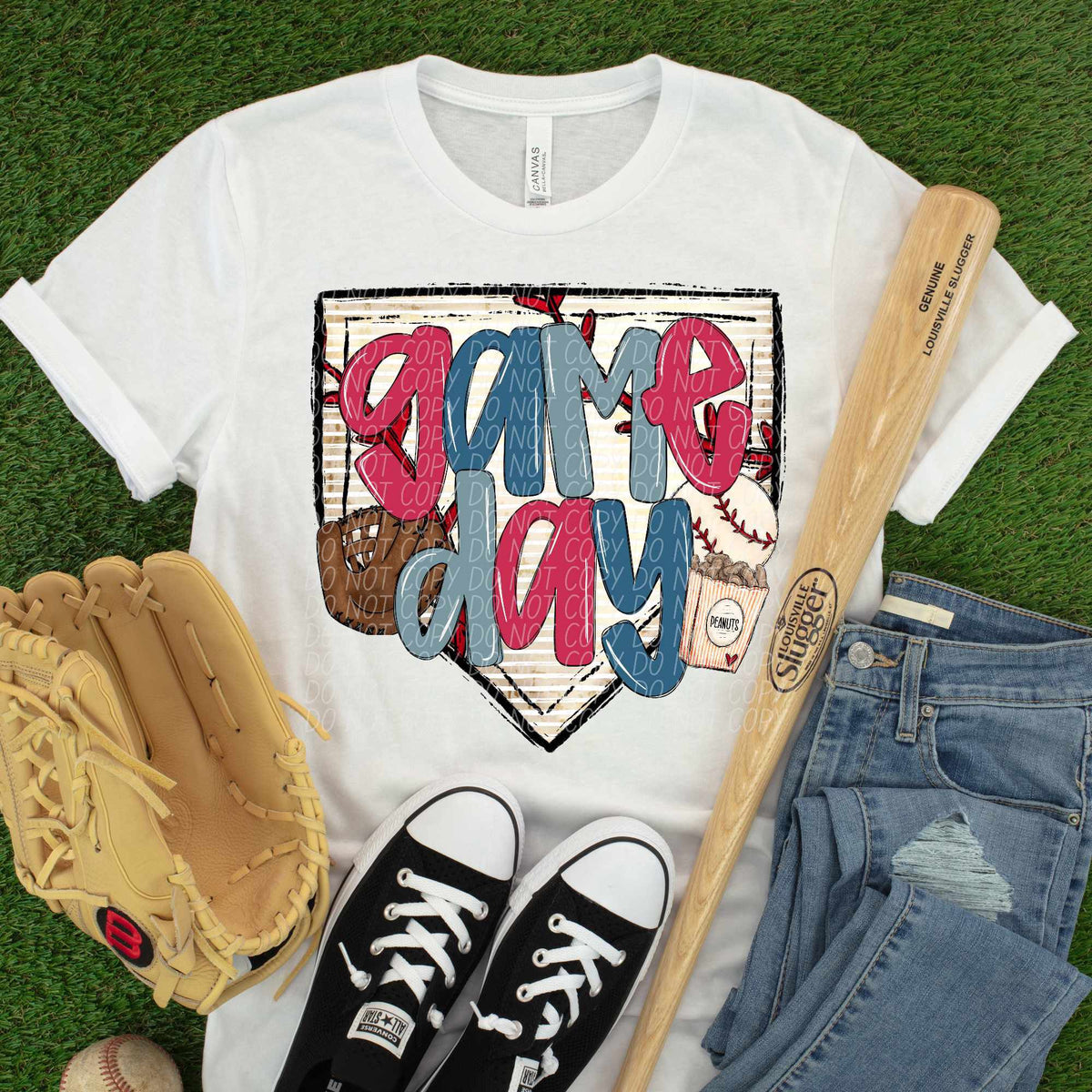 Game day red and blue with baseball diamond (CITY) 84962 DTF transfer