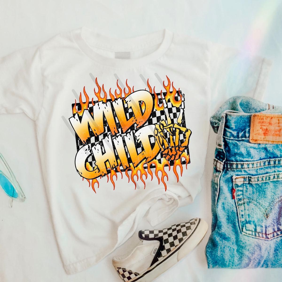 Wild Child Flames and Skeleton Hand scarlow 110333 DTF transfer