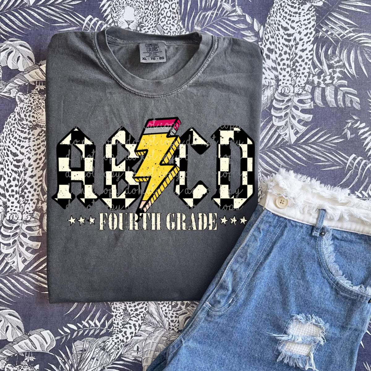 Fourth Grade ABCD checker MMD DTF transfer