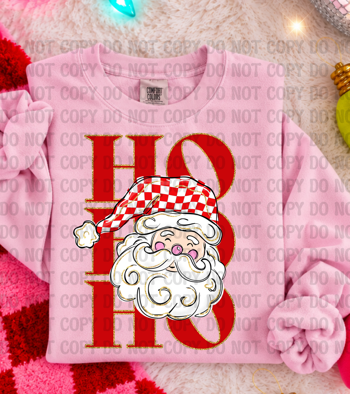 Ho ho ho red with santa DTF Transfer