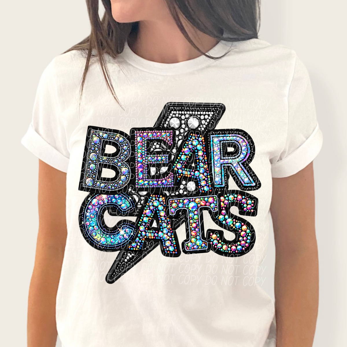 Bearcats lightning bolt rhinestones (city) 45229 DTF transfers