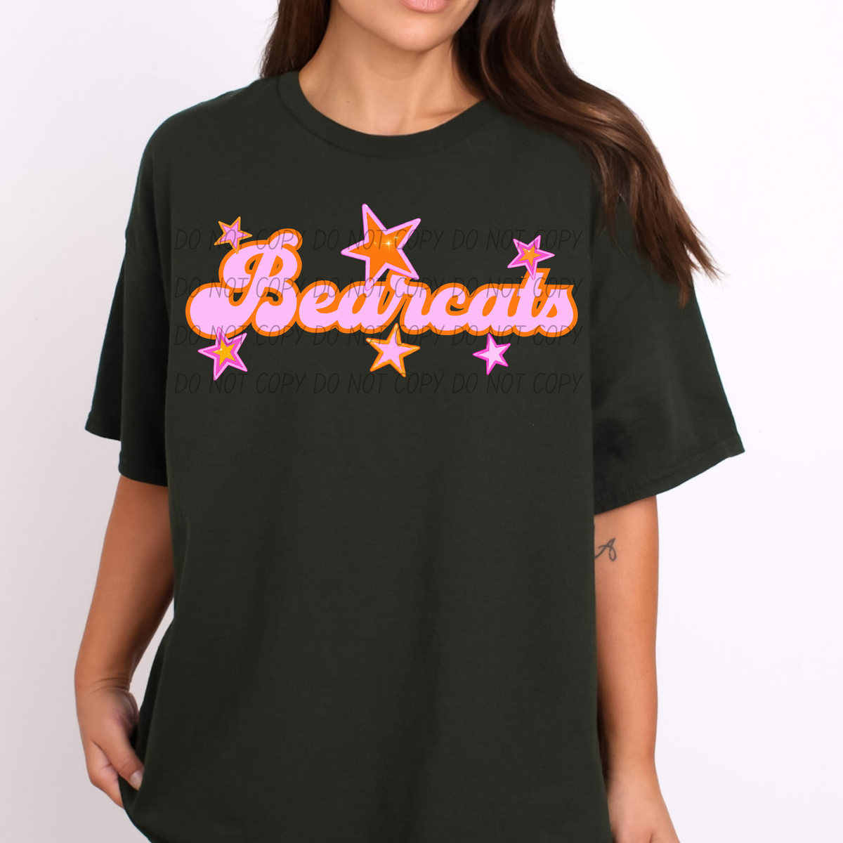 bearcats pink orange stars (city) DTF transfer