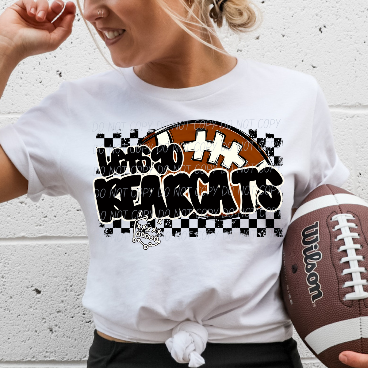 Let's go Bearcats (checkered background) (City) DTF Transfer