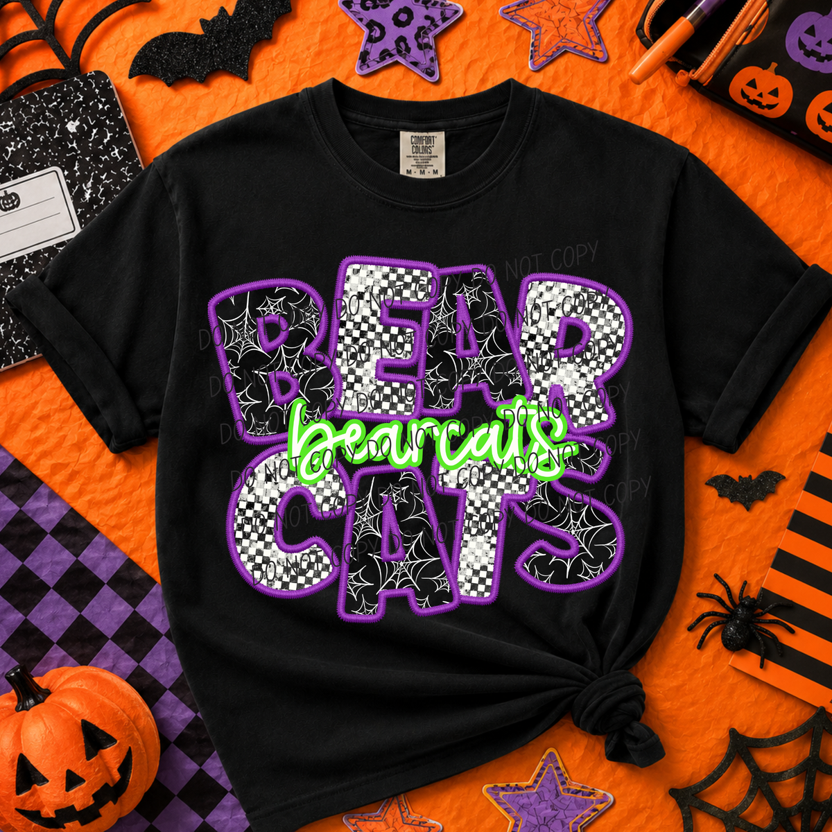 Bearcats-Purple/Green Halloween Font (CITY) DTF Transfer