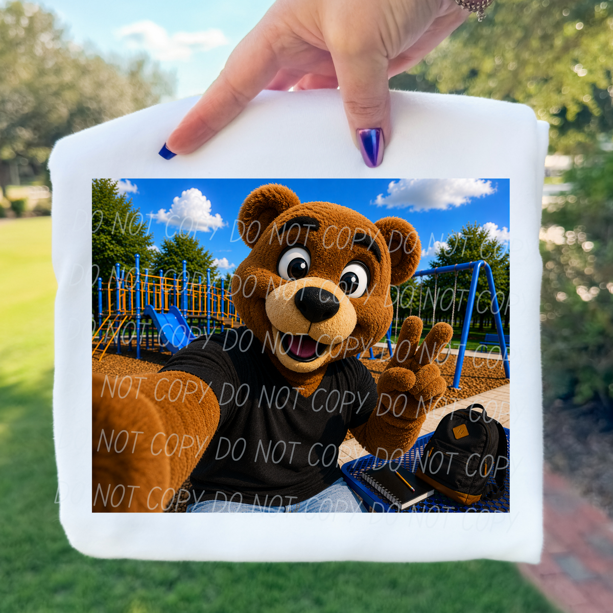 Bear Grizzly Cub Mascot (City) DTF transfer