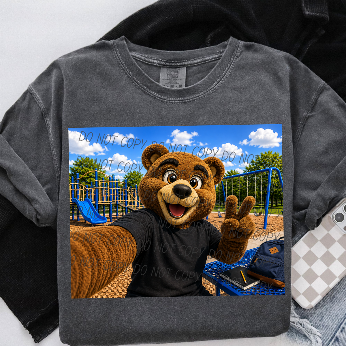 Bear Grizzly Cub Mascot (City) DTF transfer