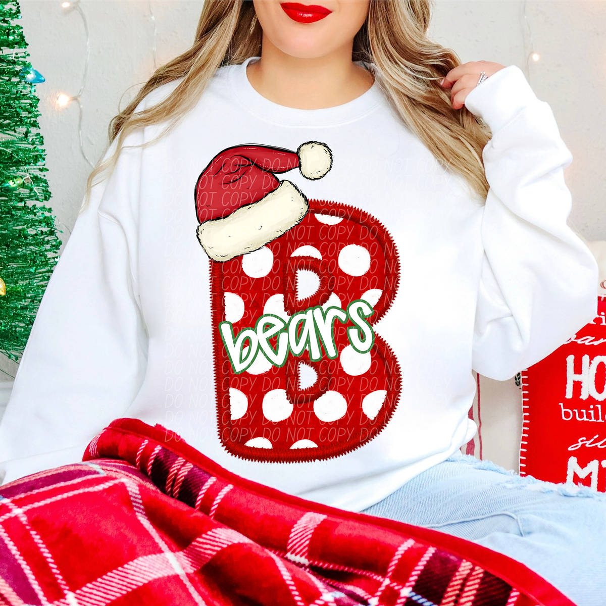 B Bears Christmas Faux Embroidery (CITY) 66257 DTF transfer