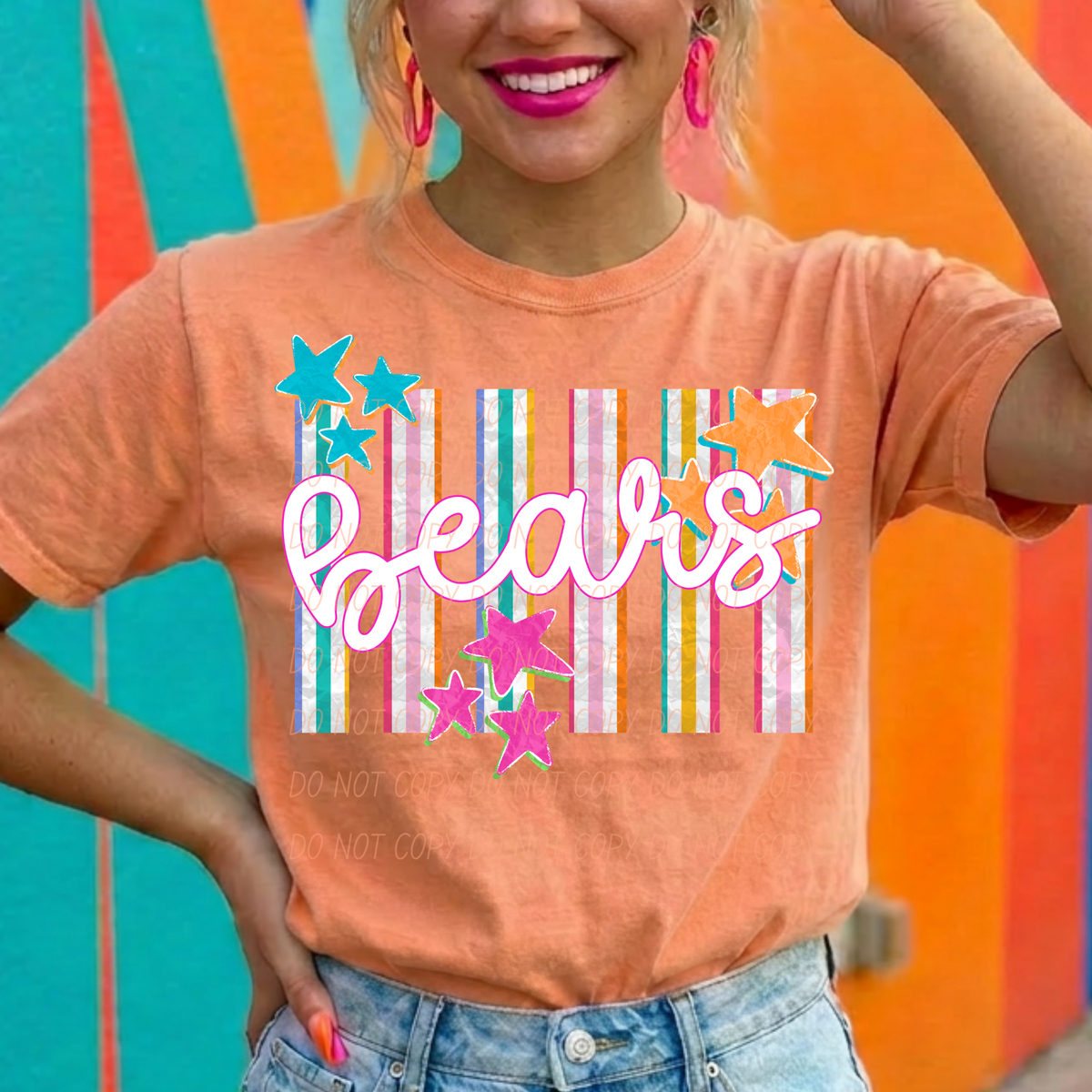 bears spirit stripes (city) DTF Transfer