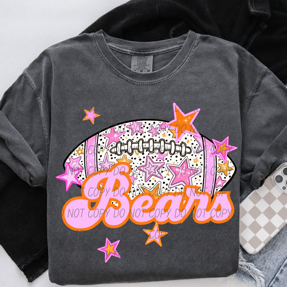 Bears pink football (city) DTF transfer