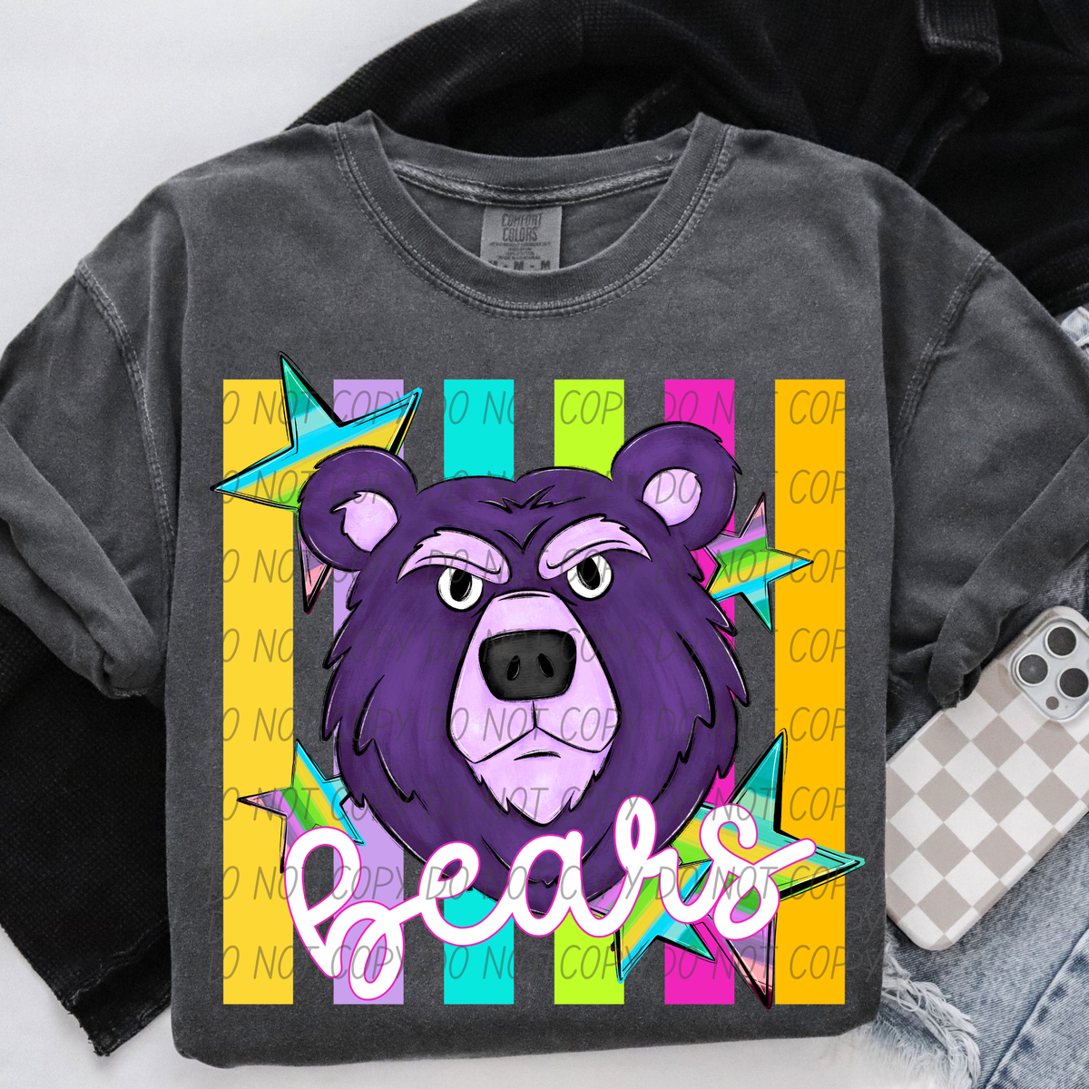 Bears purple neon (City) DTF Transfer