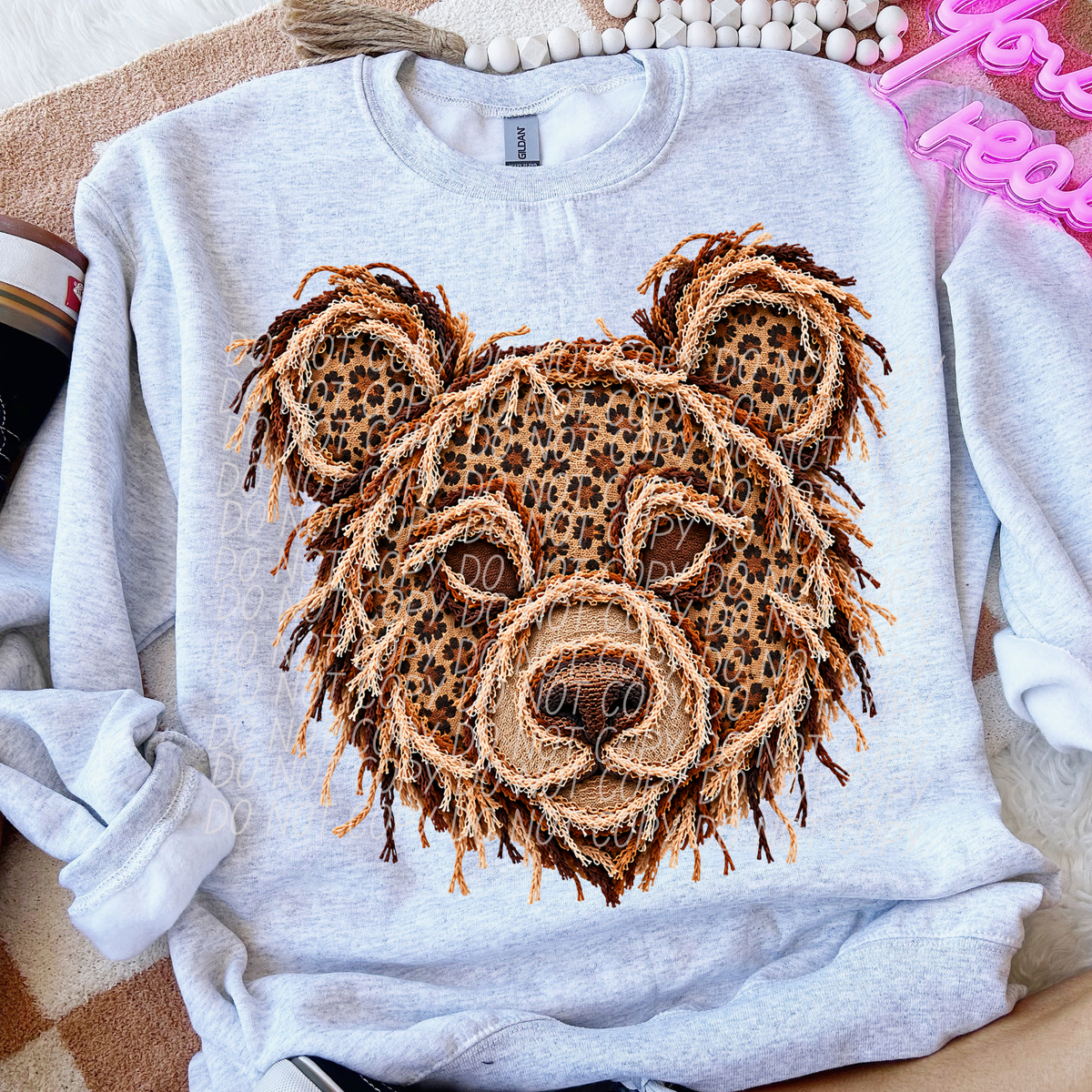 bears 2 leopard fringe mascot (city) DTF Transfer
