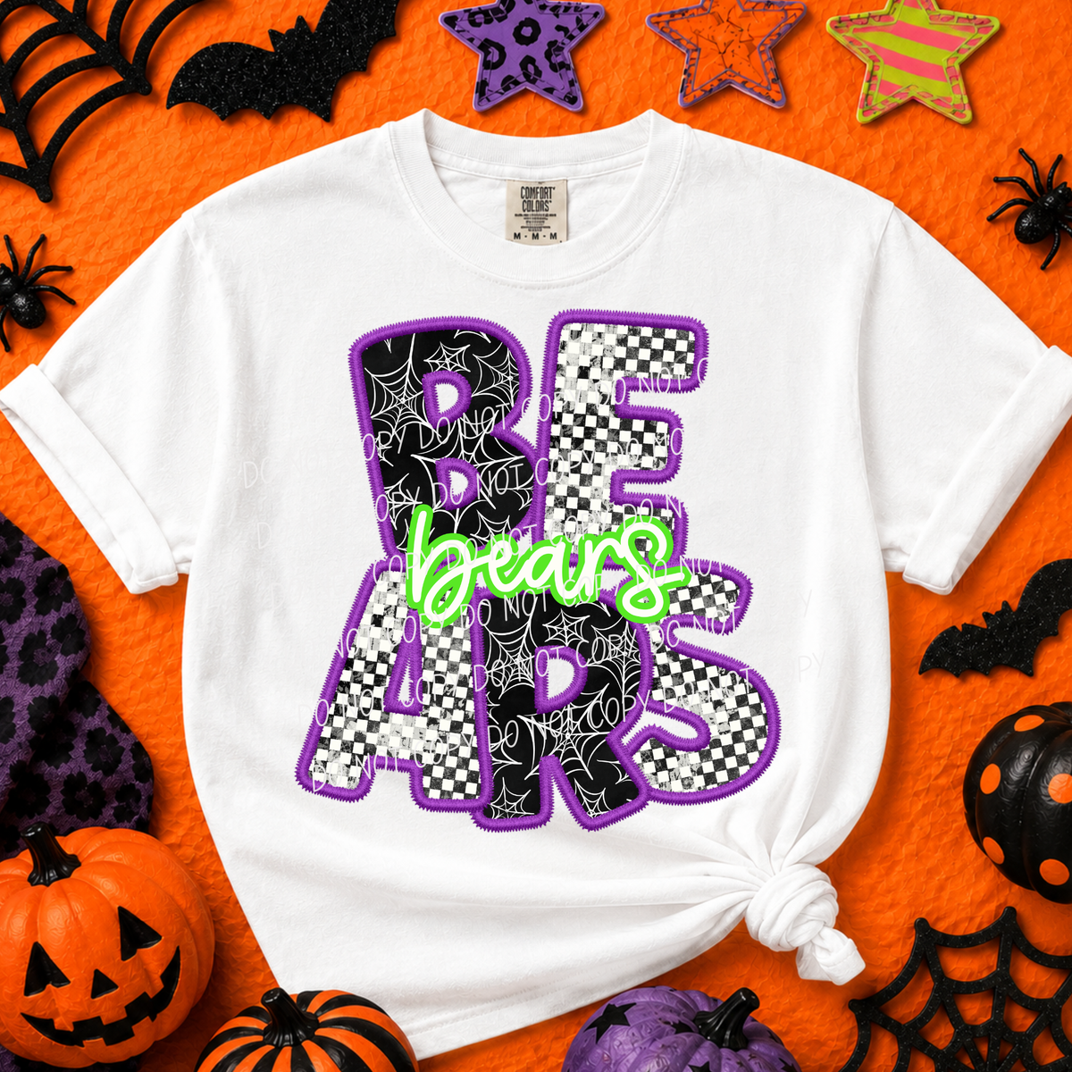 Bears-Purple/Green Halloween Font (CITY) DTF Transfer
