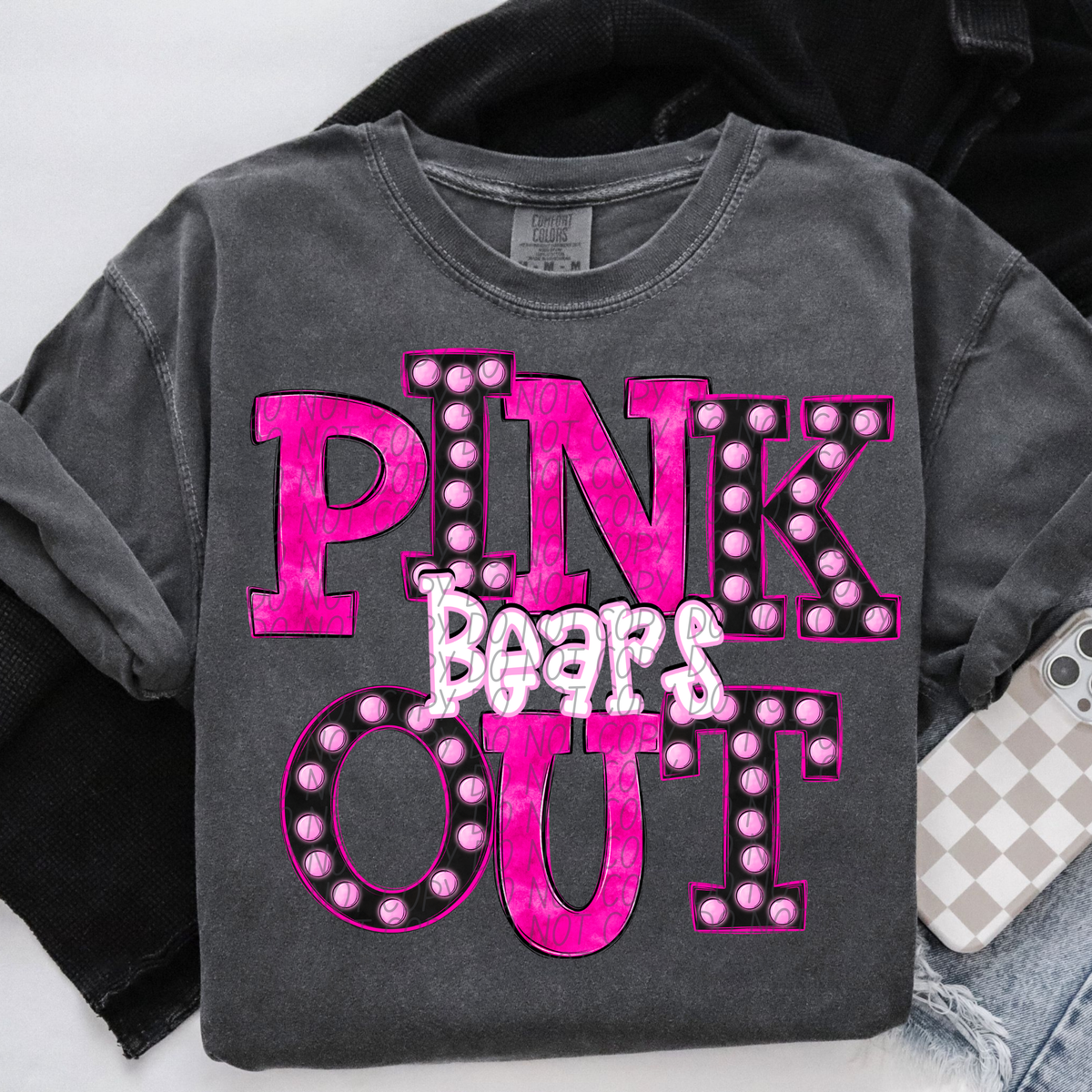 Bears Pink Out Marquee (City) 112977 DTF transfer