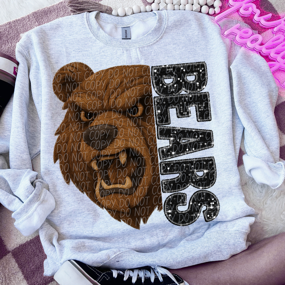 Bears faux glitter faux yarn (City) DTF Transfers