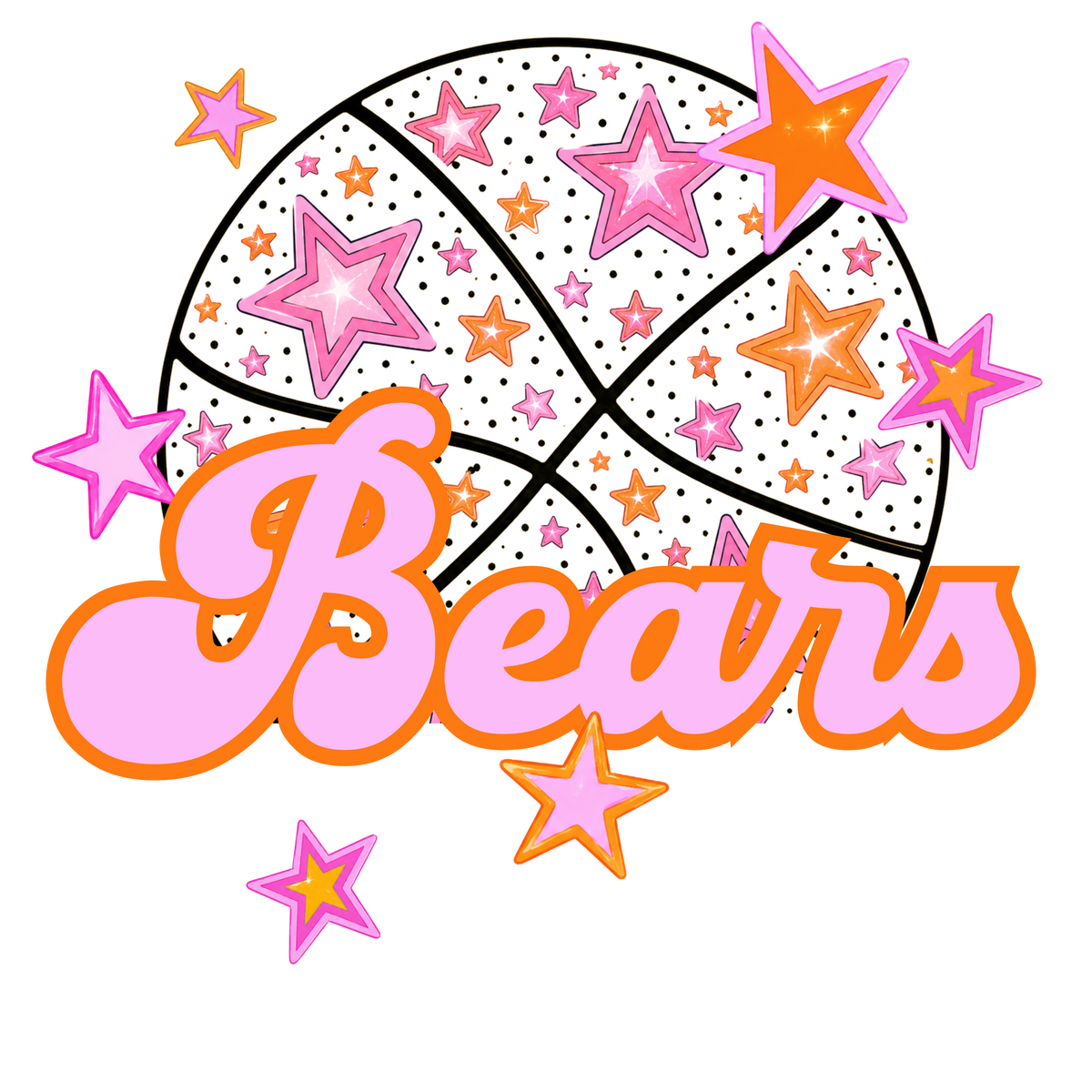 bears pink basketball (city) DTF transfer