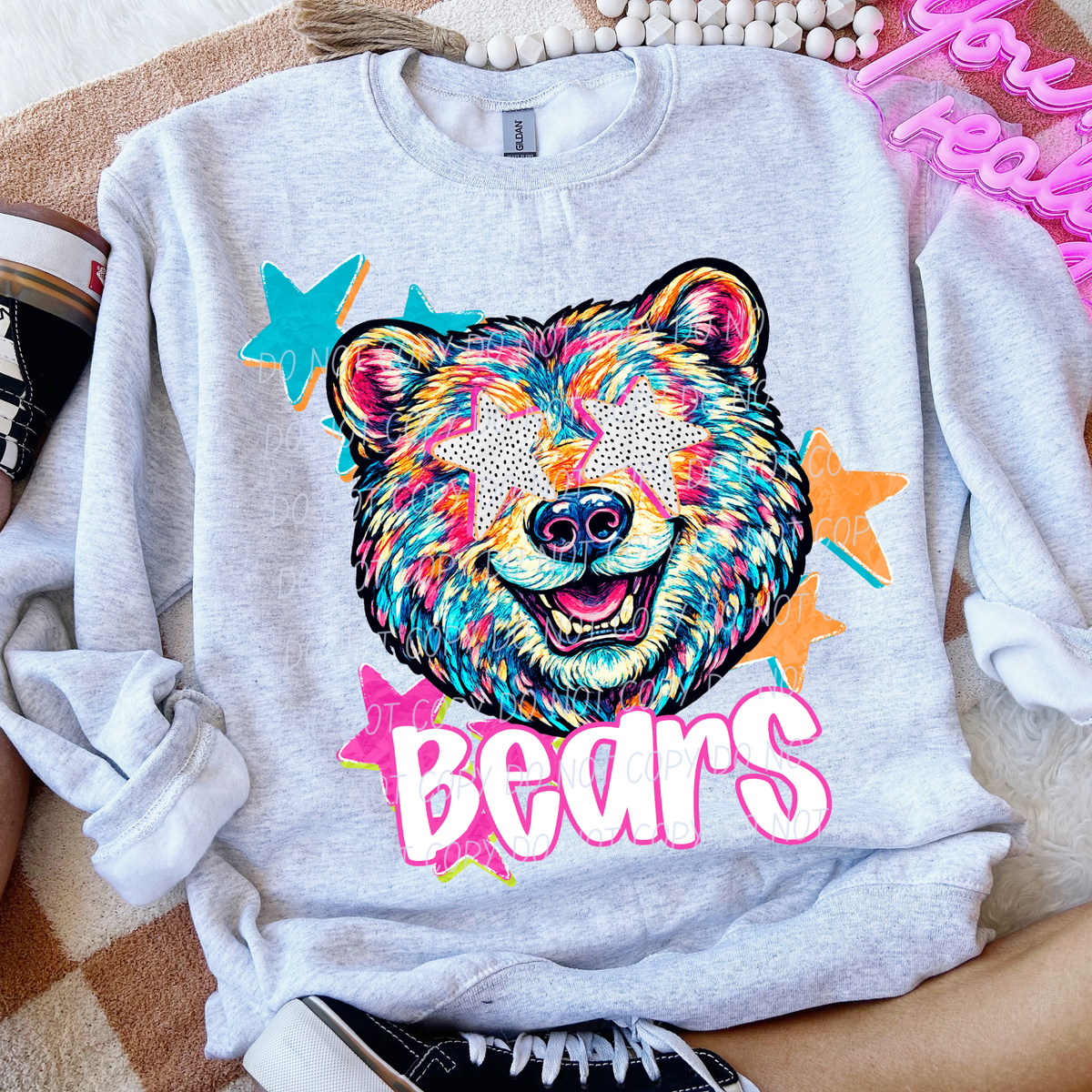 bears pop art with stars (CITY) DTF Transfer