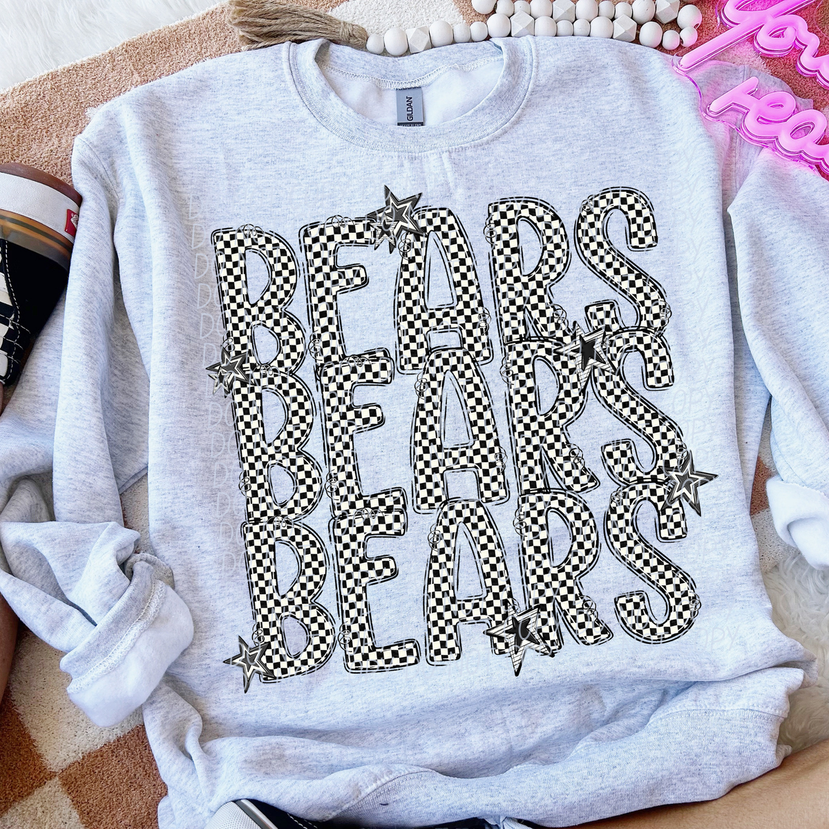 Bears checker star stacked (City)DTF transfer