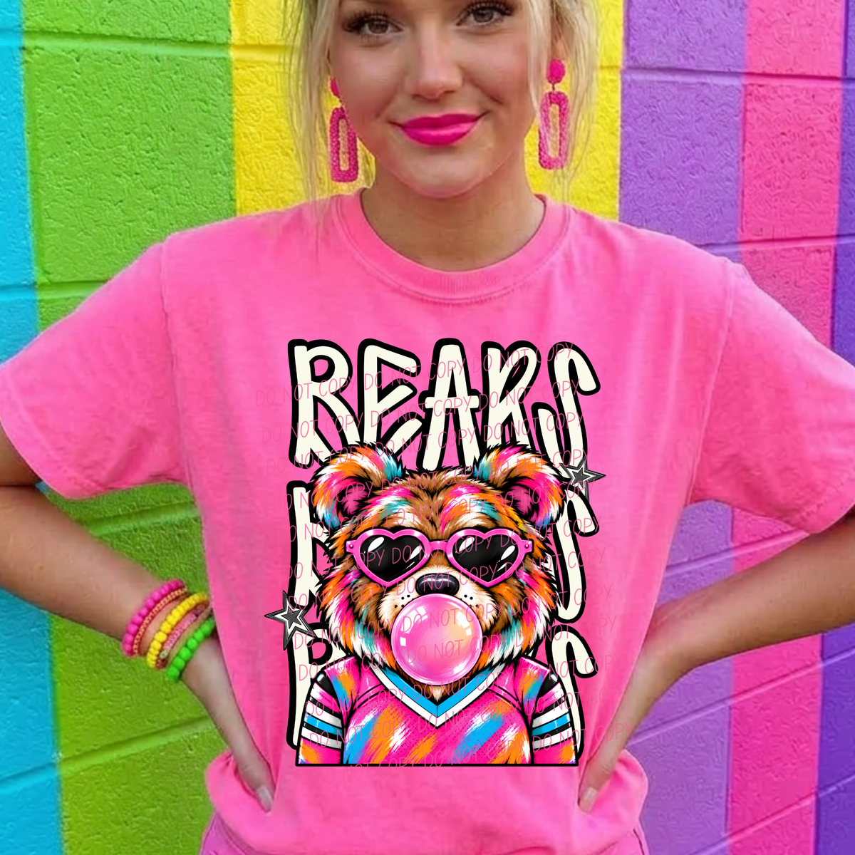 bears pretty little rebels mascot (city) DTF Transfer
