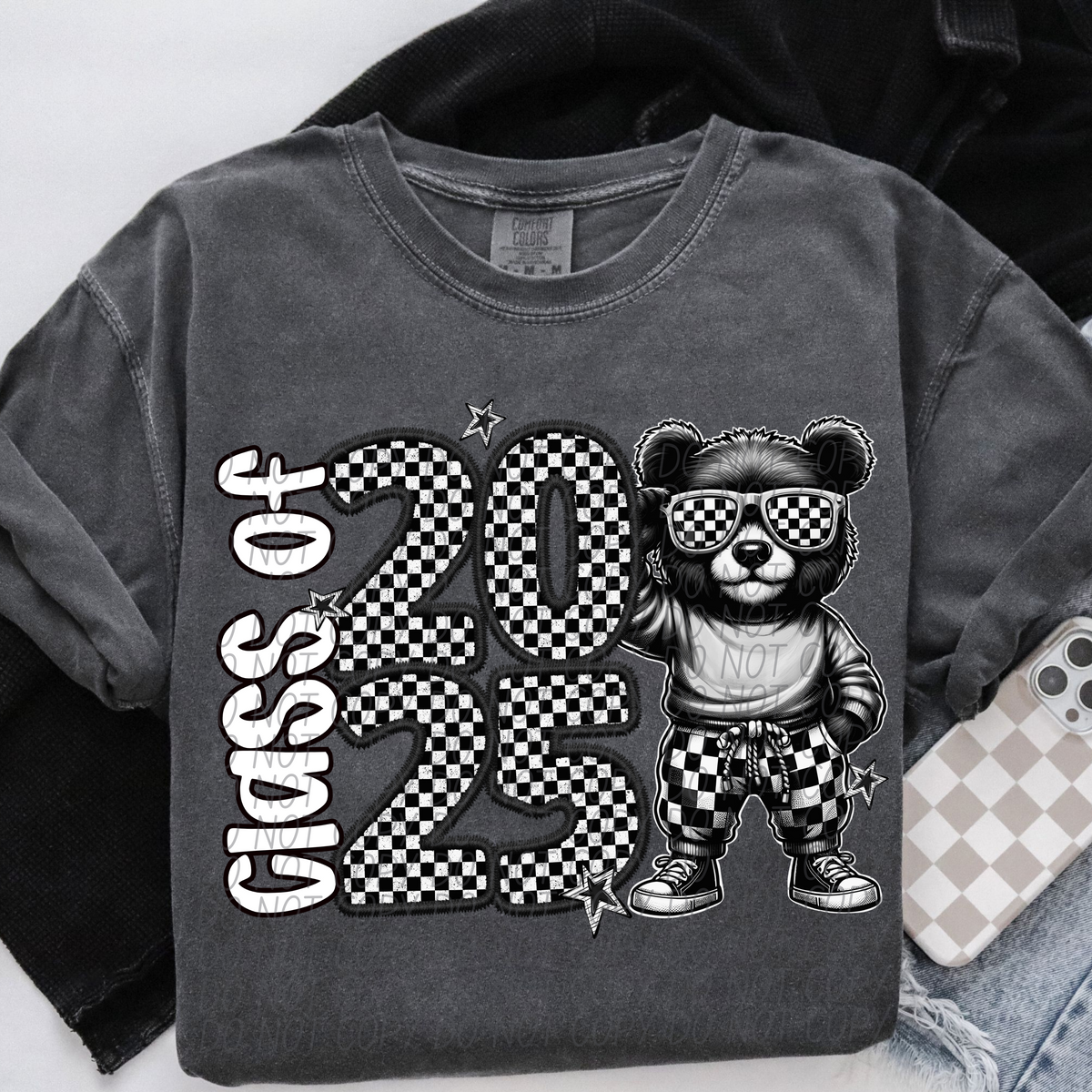 Class of 2025 Checkered Bear (CITY) DTF transfer