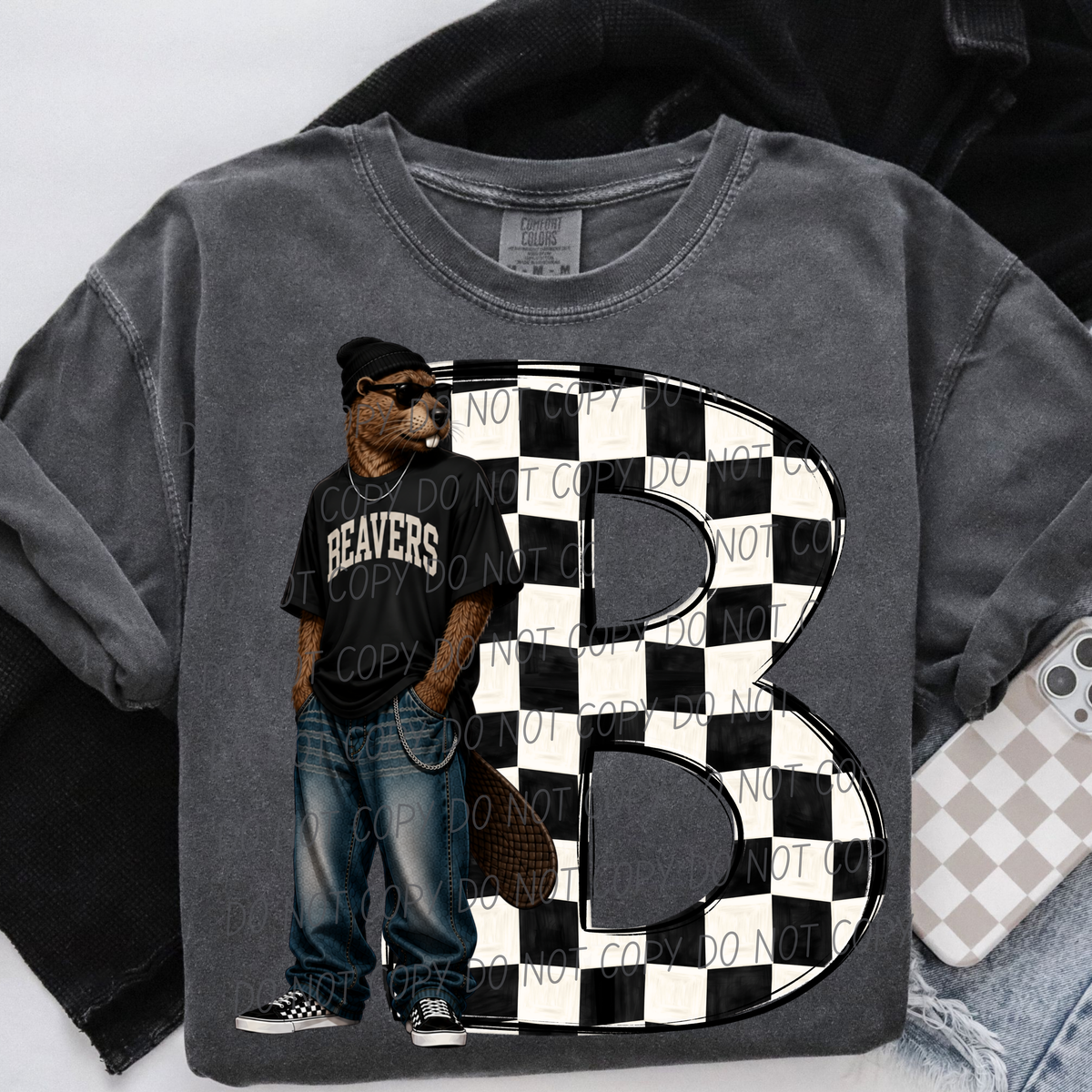 Beavers sideline sweatshirt mascots (City) DTF Transfer