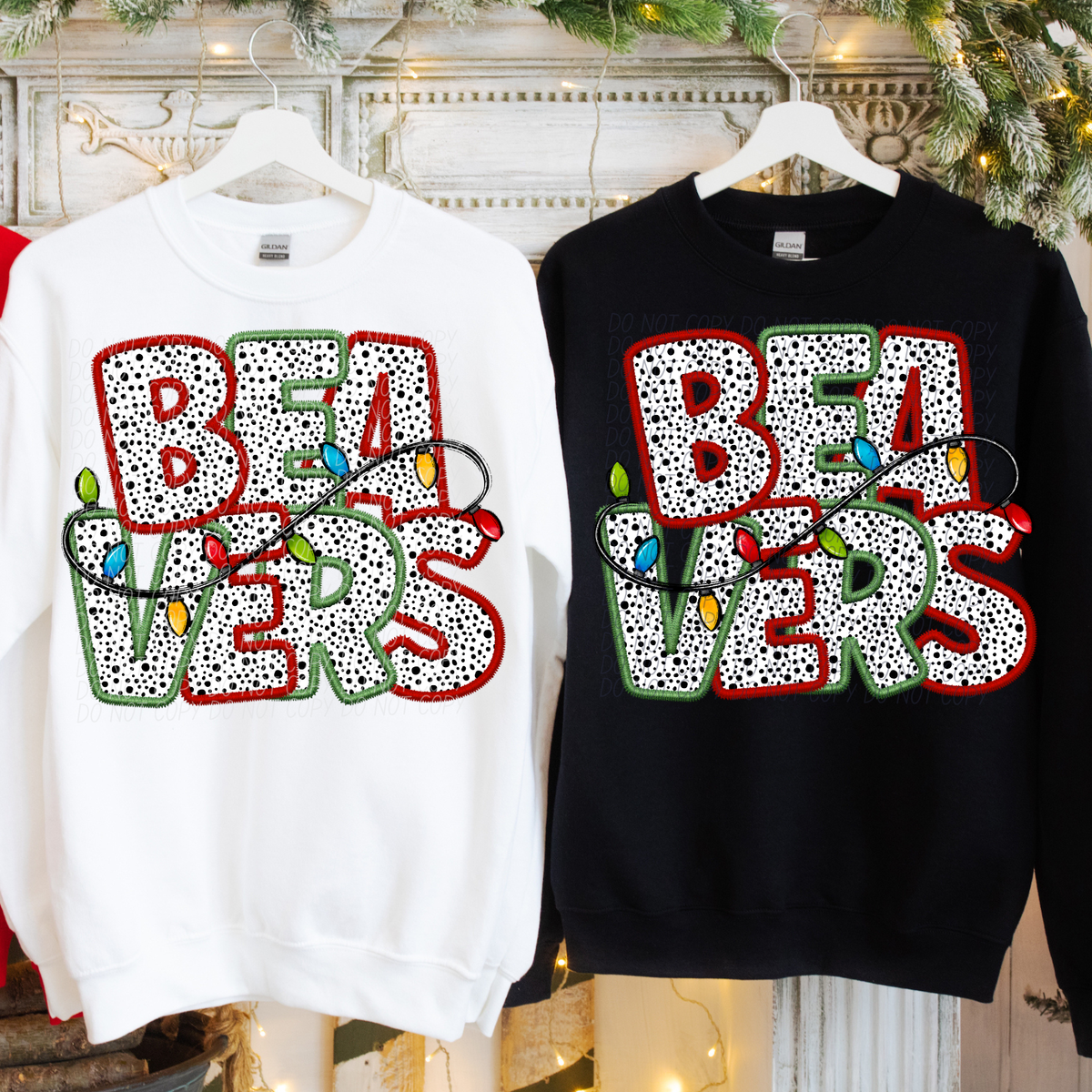 Beavers Christmas Light Mascots (City) DTF Transfer