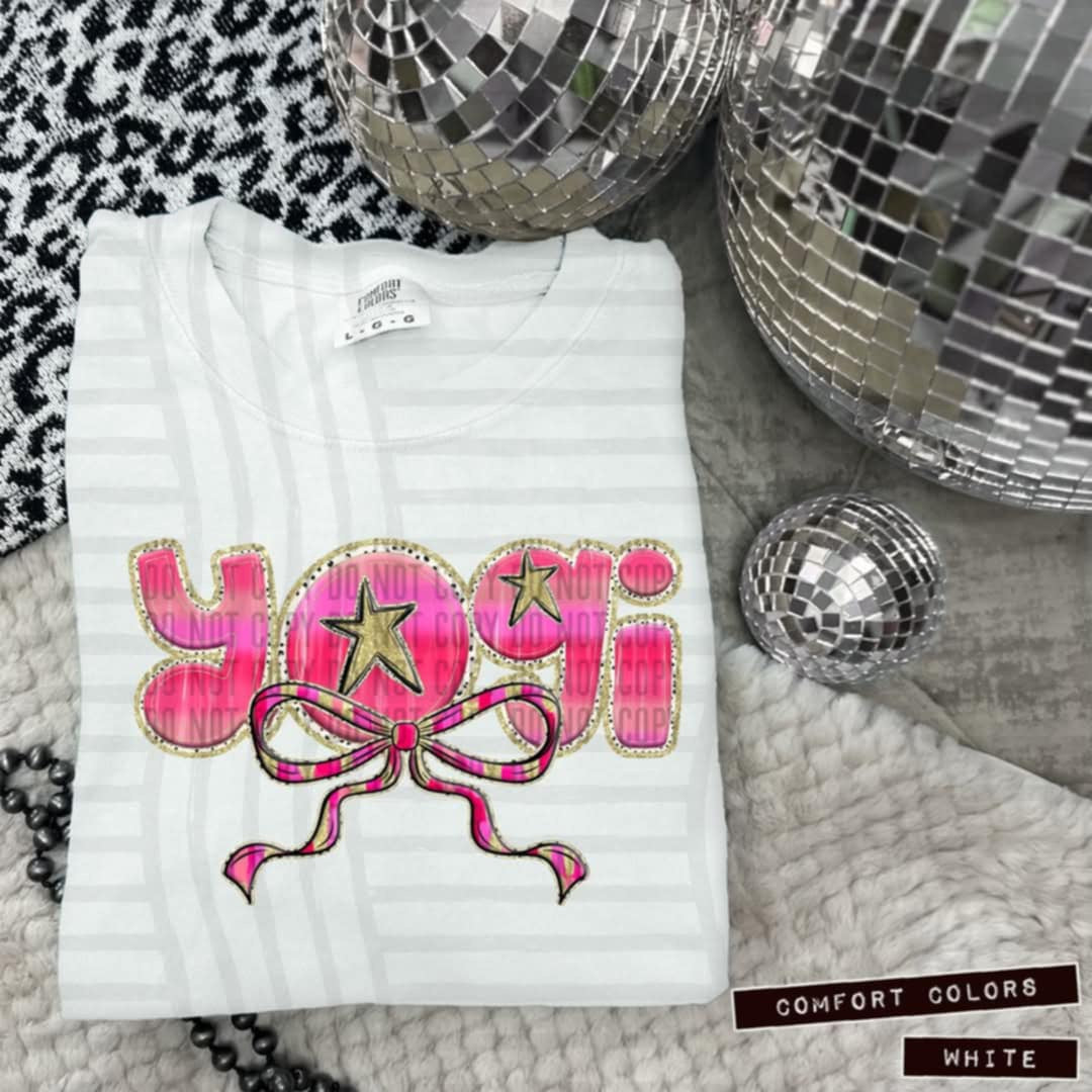 Yogi pink with bow (Caplinger) 100654 DTF transfer