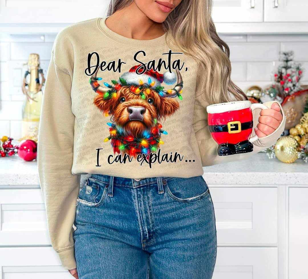Dear Santa I can explain shaggy cow (DDD) 65022 DTF transfer