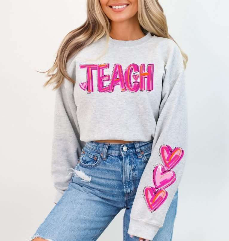 Teach pink brushstroke FRONT (S&G) 79652 DTF transfer