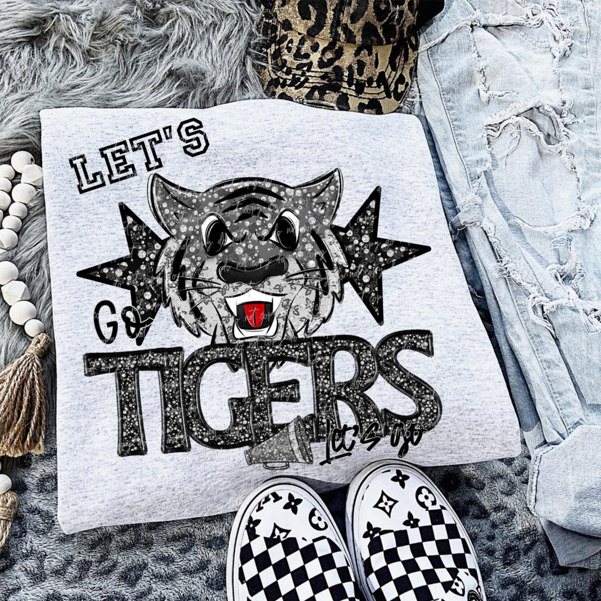 Let’s go tigers silver (virgo) 92756 DTF transfer