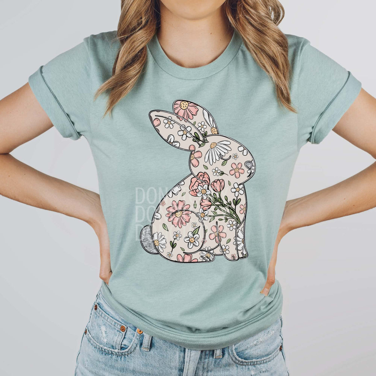 Floral Bunny (CSG) DTF transfer