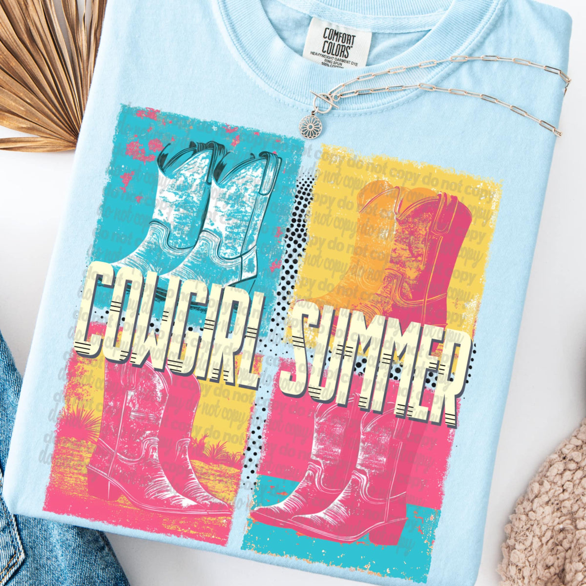 Cowgirl summer blocks (TTD) 98359 DTF transfer