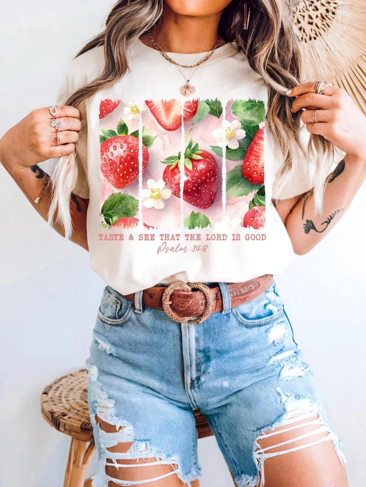Taste & see that the lord is good strawberries 100395 DTF transfer