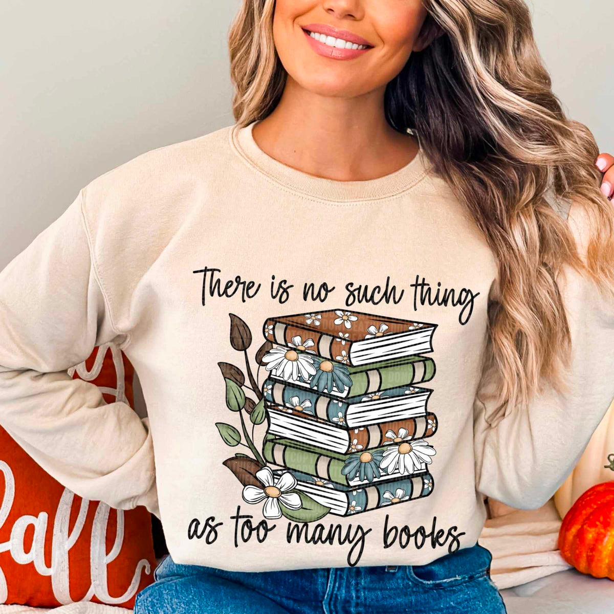 There is no such thing as too many books 53528 DTF transfer