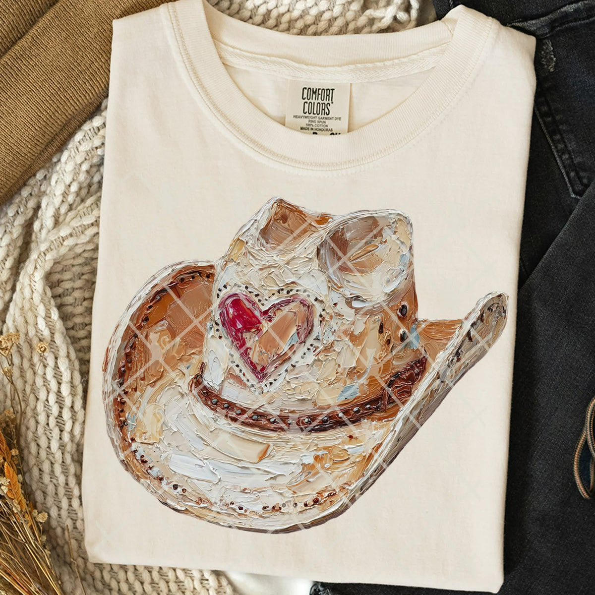 Gold Faux paint cowboy hat (TTD) DTF Transfer