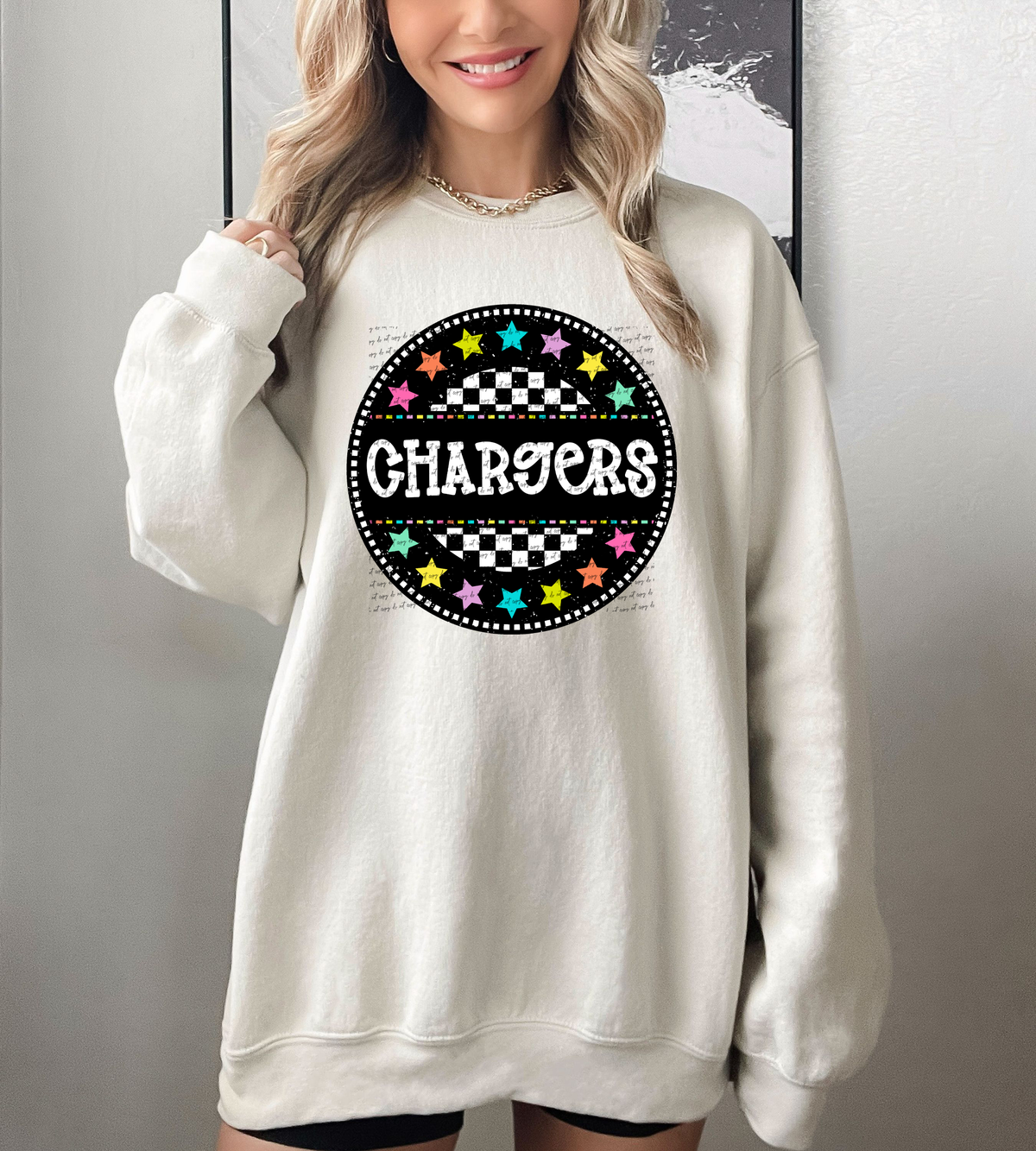 Chargers (circle checkers and stars) 49696 DTF TRANSFER