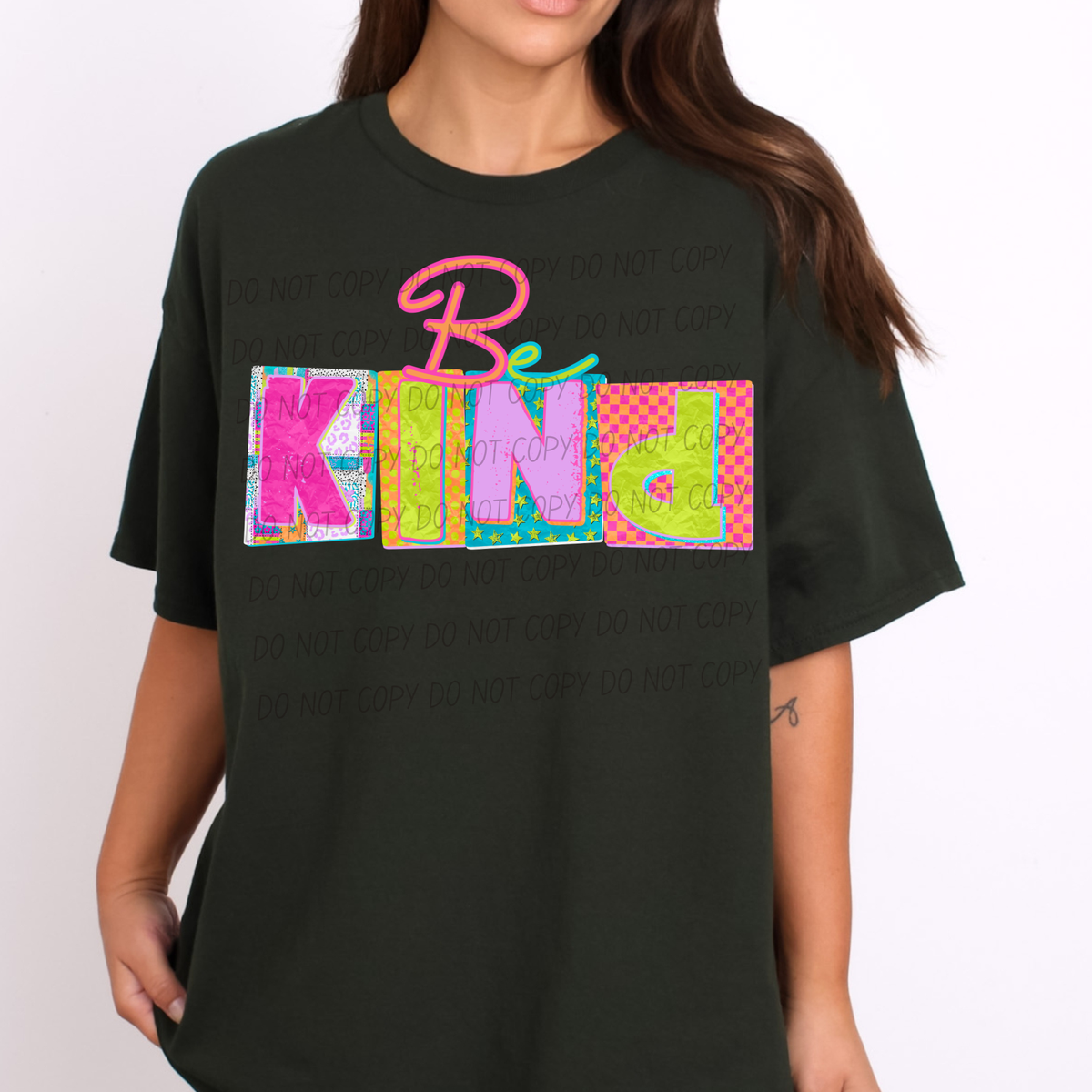 be kind colorful blocks (Caplinger) DTF Transfer