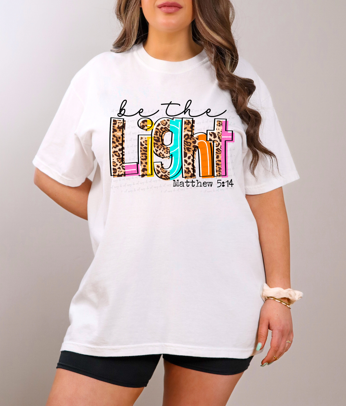 Be The Light Matthew 5:14 Half Leopard Font 116121 DTF Transfer