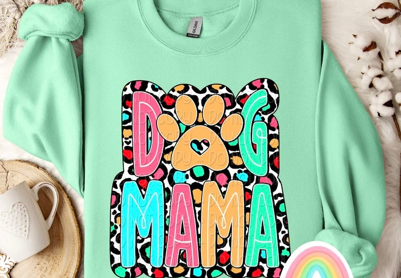 Dog mama orange paw 85733 DTF transfer