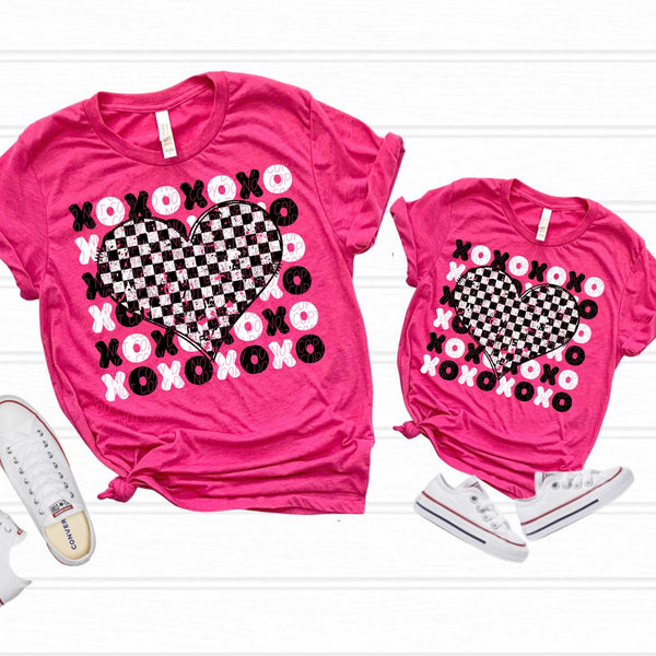 Xoxo checkered heart (CITY) 79185 DTF transfer