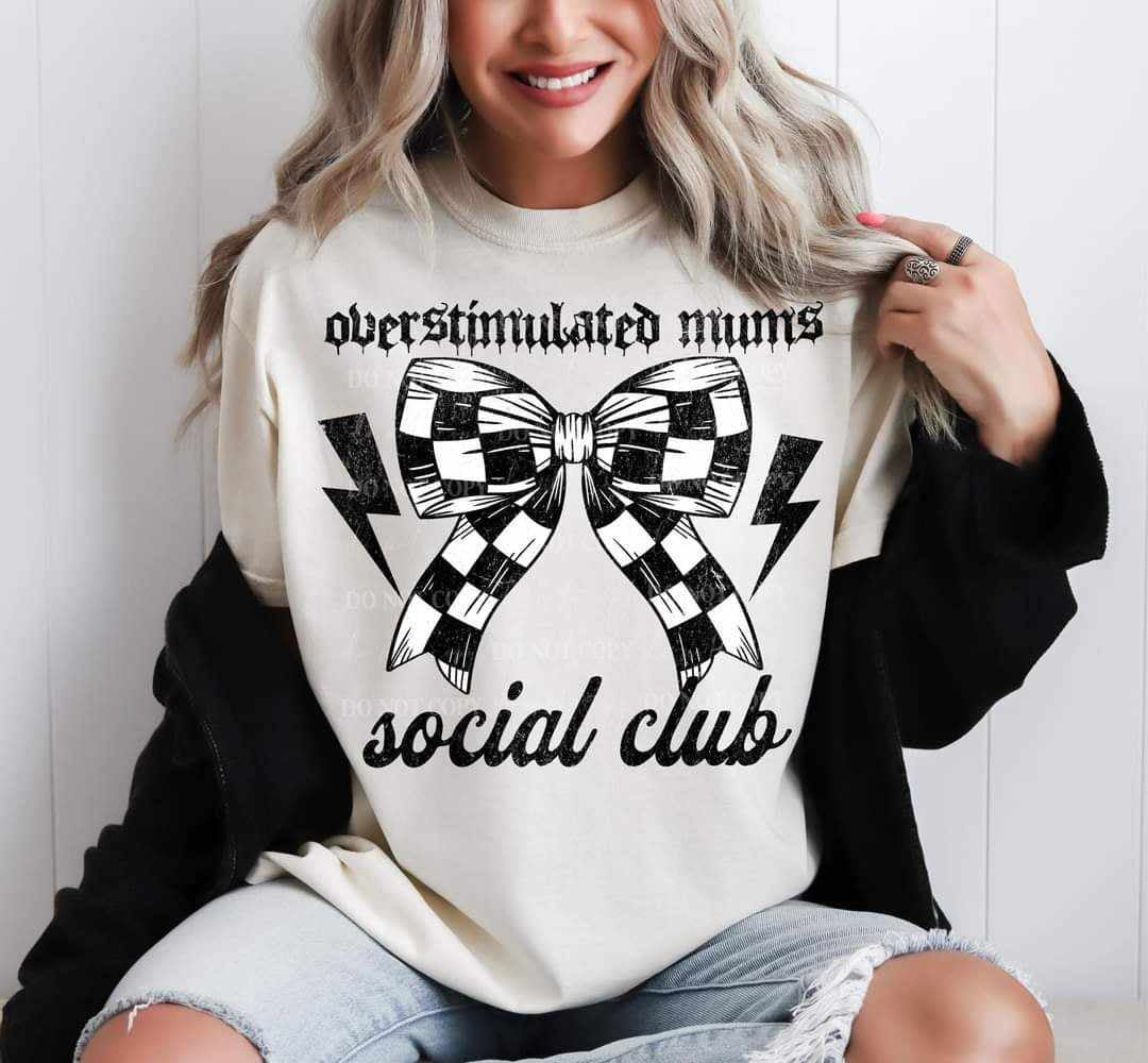Overstimulated mums social club (LYTTLE) 70045 DTF transfer