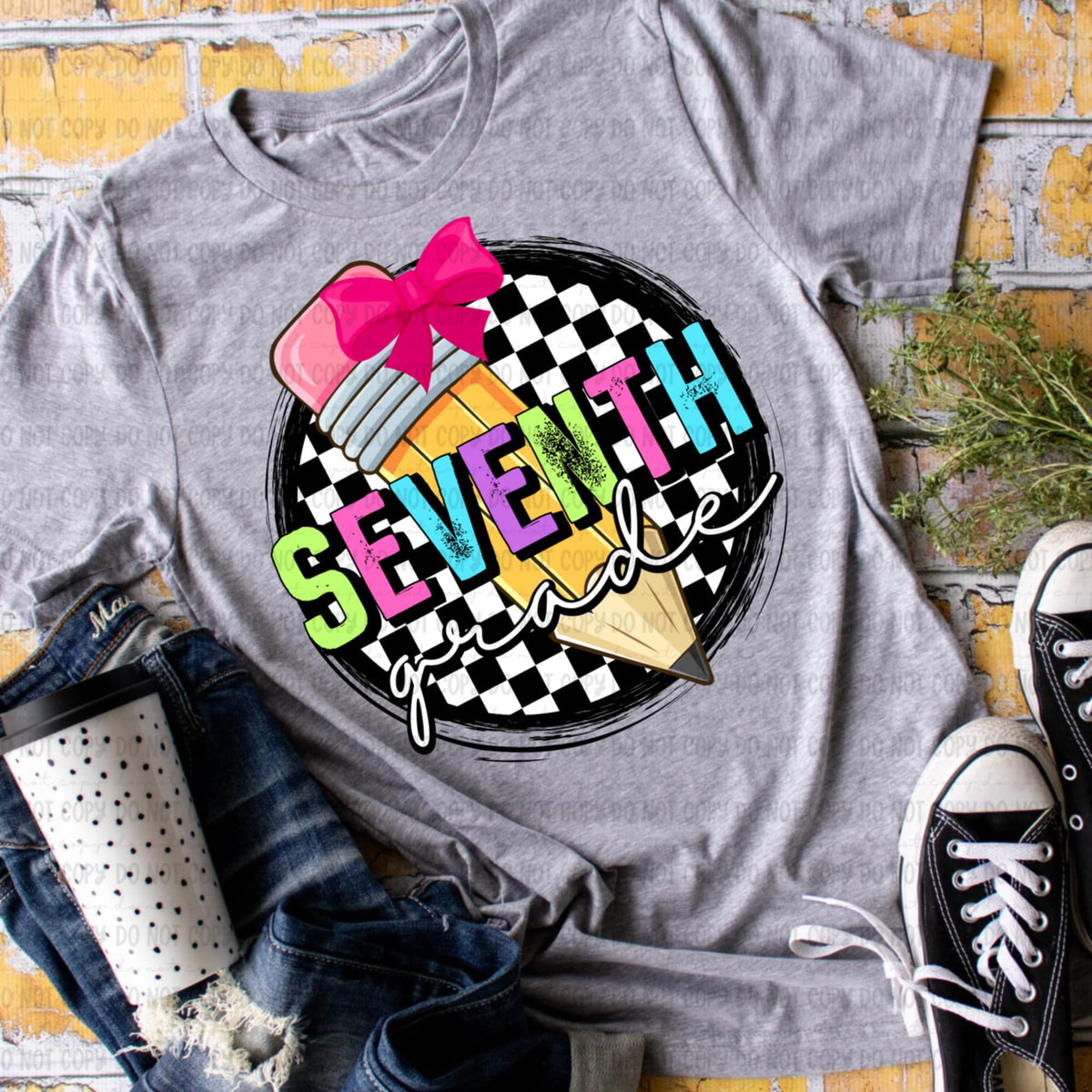 Seventh grade retro circle GIRL 106571 DTF transfer