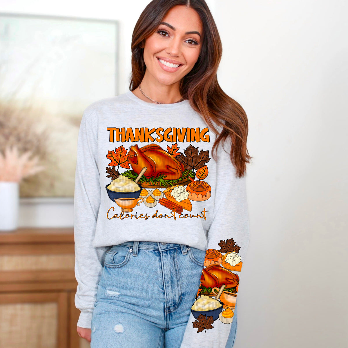 Thanksgiving Calories don’t count (front only) 113228 DTF transfer