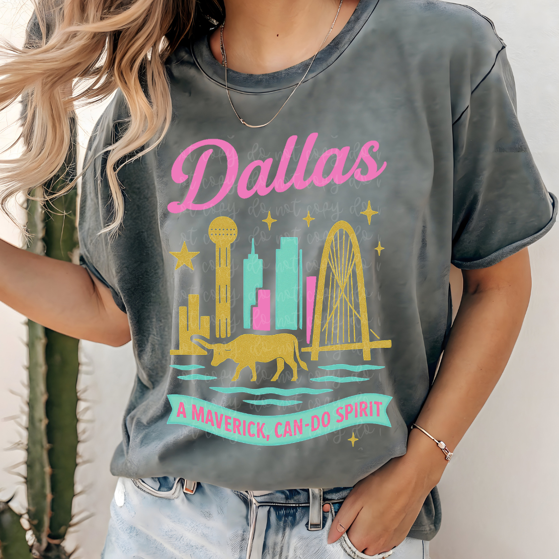 Dallas city blue and pink (PARKER) DTF transfer