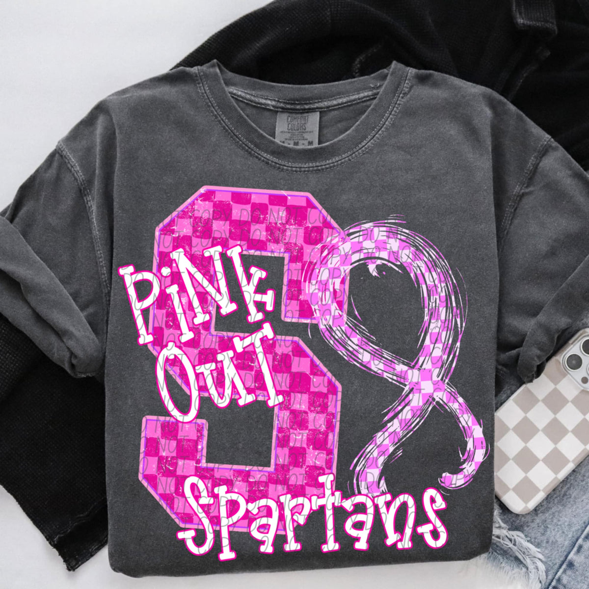 Spartans Pink Out Varsity (city) DTF Transfer