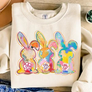 Watercolor bunnies 85726 DTF transfer
